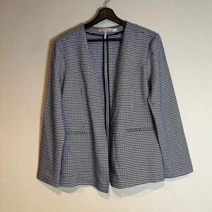 BCBGeneration Women purple white black Woven Long Sleeve Blazer S career‎ office
